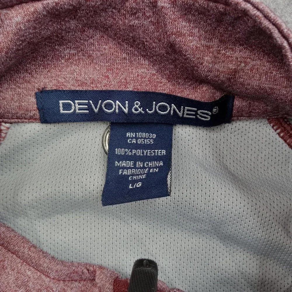 Devon Jones Sweater Mens‎ Large Red Quarter Zip Pullover Performance Athletic